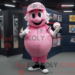 Pink Baseball Ball mascot...