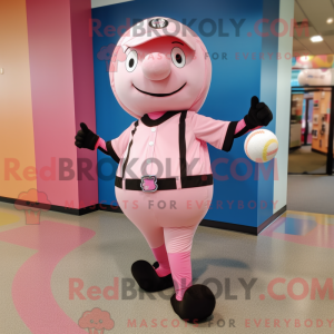 Pink baseball bold maskot...