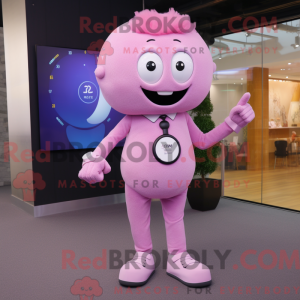 Personnage mascotte rose...