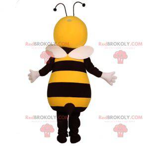 Mascotte d'abeille jaune et noire géante. Mascotte d'insecte -