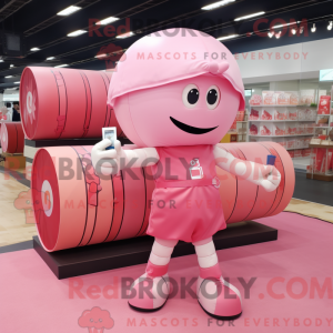 Personaggio mascotte rosa...