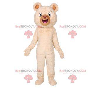 Mascote urso bege gigante fofo e fofo - Redbrokoly.com