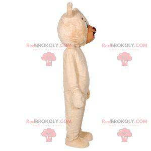 Mascote urso bege gigante fofo e fofo - Redbrokoly.com