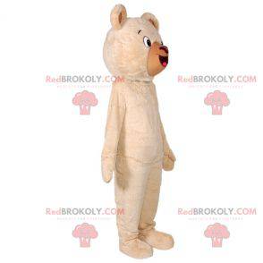 Weiches und süßes riesiges beige Bärenmaskottchen -