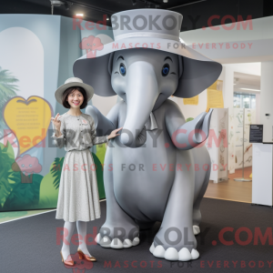 Sølv elefant maskot drakt...