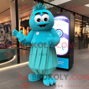 Cyan But maskotdraktfigur...
