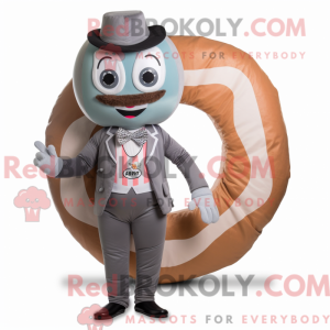 Gray Donut mascot costume...