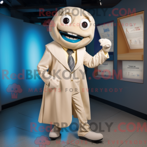 Beige Plate Spinner mascot...