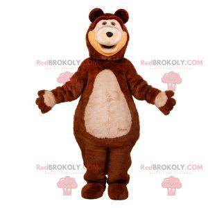 Reusachtige bruine en beige teddybeer mascotte - Redbrokoly.com