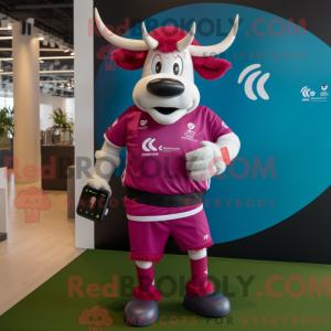 Magenta Zebu Maskottchen...
