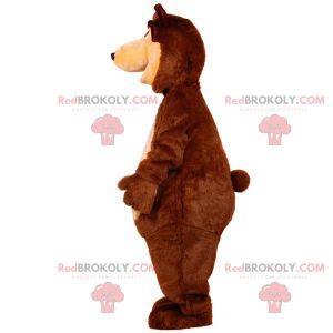 Mascotte de nounours d'ours géant marron et beige -