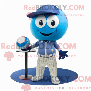 Blå baseball bold maskot...