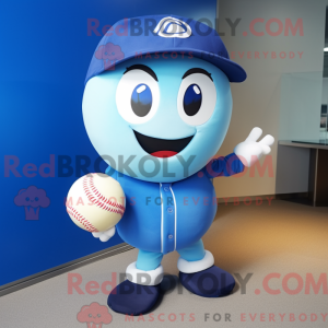 Blå baseball bold maskot...
