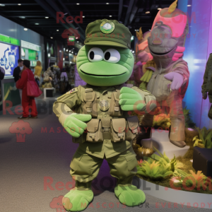 Grøn Commando maskot...