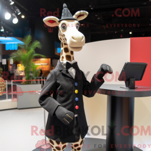 Svart Giraffe maskot drakt...
