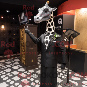 Svart Giraffe maskot drakt...