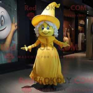 Lemon Yellow Witch mascot...