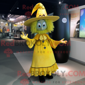 Lemon Yellow Witch mascot...