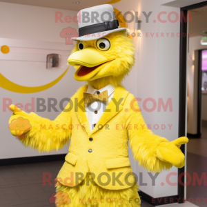 Lemon Yellow Ostrich mascot...