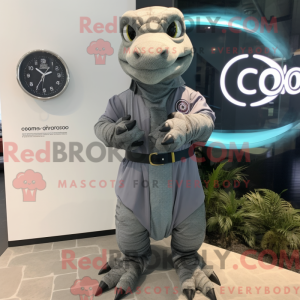 Gray Komodo Dragon mascot...