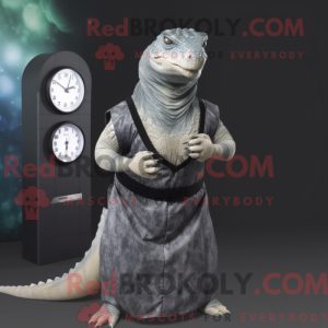 Grå Komodo Dragon maskot...