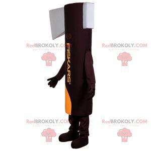 Mascot giant brown and gray ax. Tool mascot - Redbrokoly.com