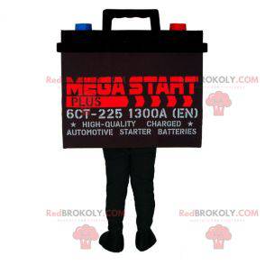 Colorful and smiling giant car battery mascot - Redbrokoly.com