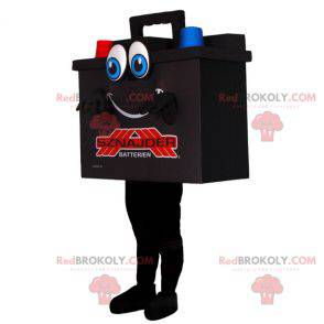 Colorful and smiling giant car battery mascot - Redbrokoly.com
