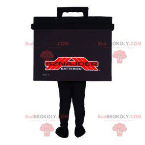 Colorful and smiling giant car battery mascot - Redbrokoly.com