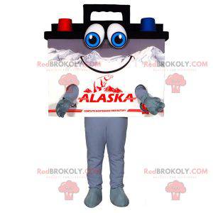 Giant black blue and red car battery mascot - Redbrokoly.com