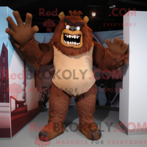 Brun Ogre maskot kostyme...