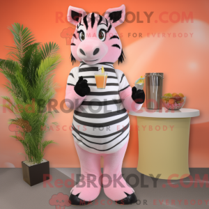 Peach Zebra-mascottekostuum...
