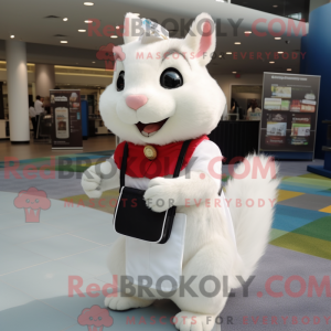 Hvid egern maskot kostume...