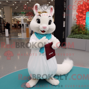 Hvid egern maskot kostume...