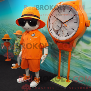Orange armbåndsur maskot...
