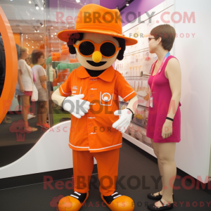 Orange armbåndsur maskot...