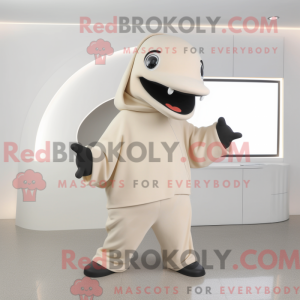 Beige Killer Whale maskot...