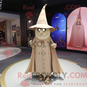 Beige Witch S Hat maskot...