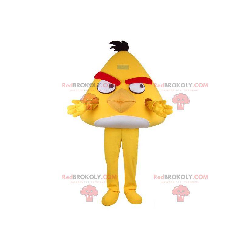 Maskot av den berömda gula fågeln från Angry Birds videospel -