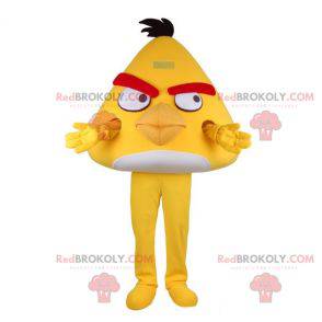 Maskot av den berömda gula fågeln från Angry Birds videospel -