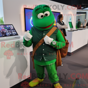 Personaggio mascotte verde...