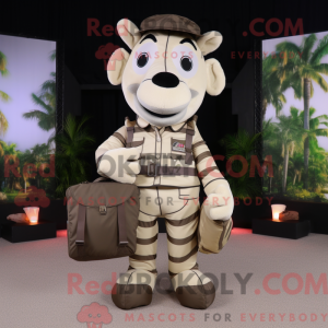 Tan Zebra-mascottekostuum...