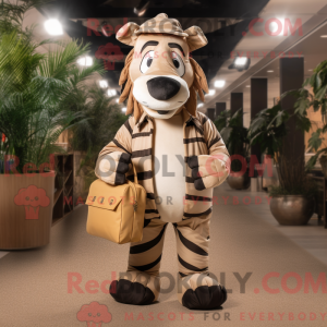 Tan Zebra-mascottekostuum...
