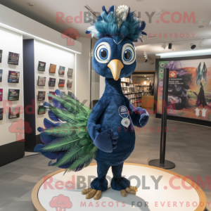 Navy Peacock maskot kostume...