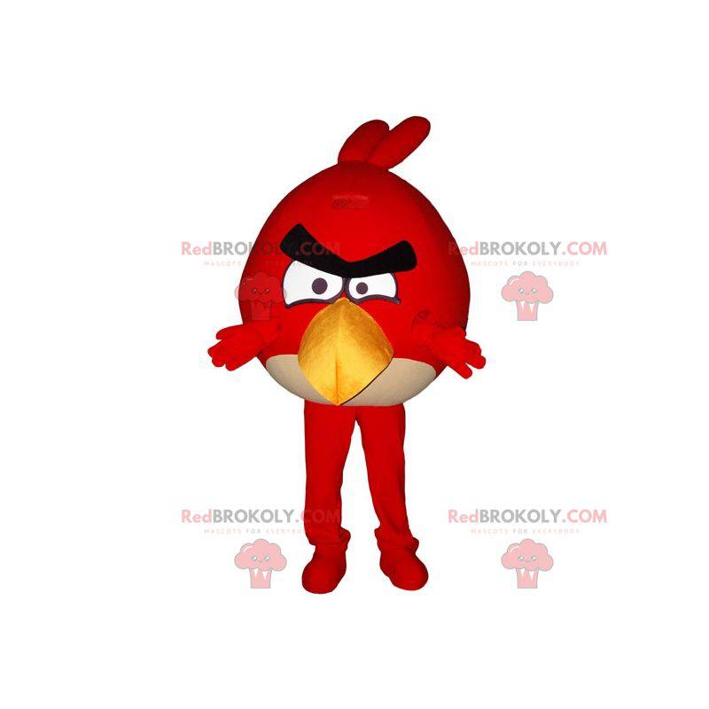 Mascote do famoso pássaro vermelho do videogame Angry Birds -