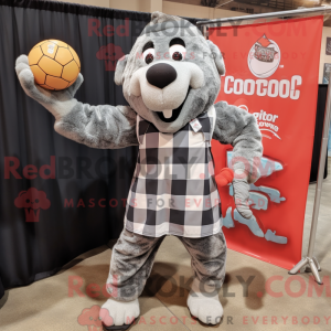 Grå Volleyball Net maskot...