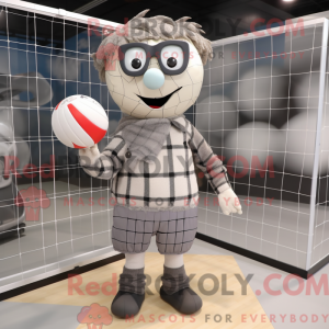 Grå Volleyball Net maskot...
