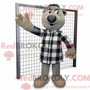 Gray Volleyball Net mascot...