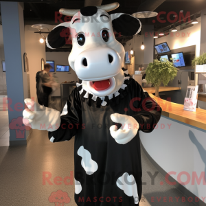Sort Holstein Cow maskot...