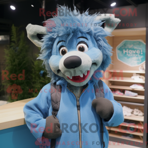 Blå villsvin maskot drakt...